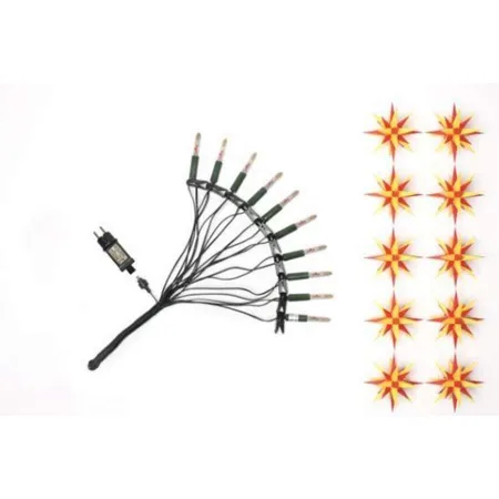 Herrnhuter Sterne 50440 Sternenkette A1s gelb/rot, 10 Sterne ø 13cm, mit LED