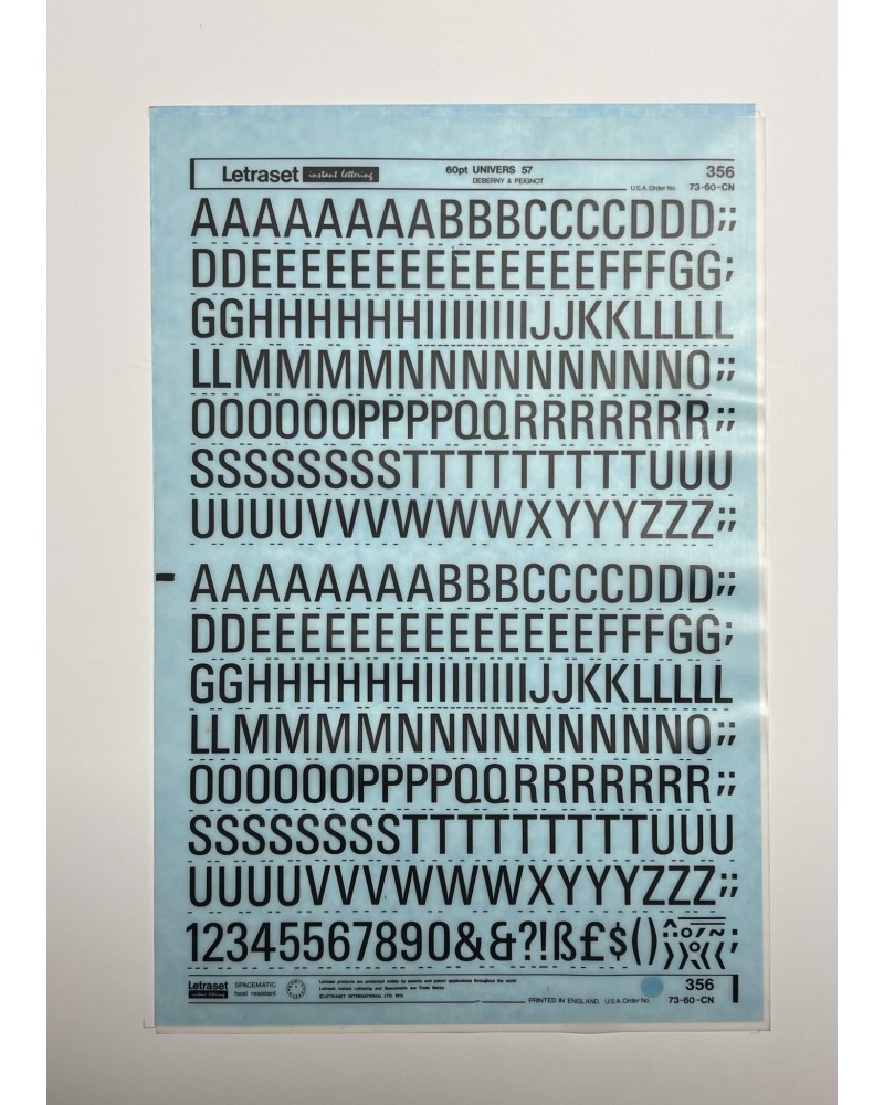 Letraset 356 - UNIVERS 57 -60pt