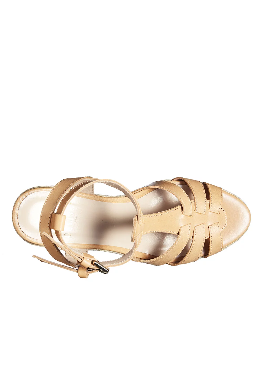 COMPENSé SALOME CUIR CAMEL