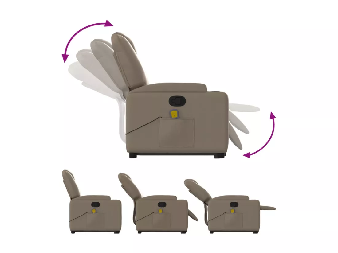 Fauteuil inclinable massant Cappuccino Similicuir
