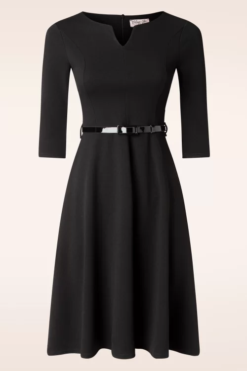 Vintage Chic for Topvintage Valery swing jurk in zwart