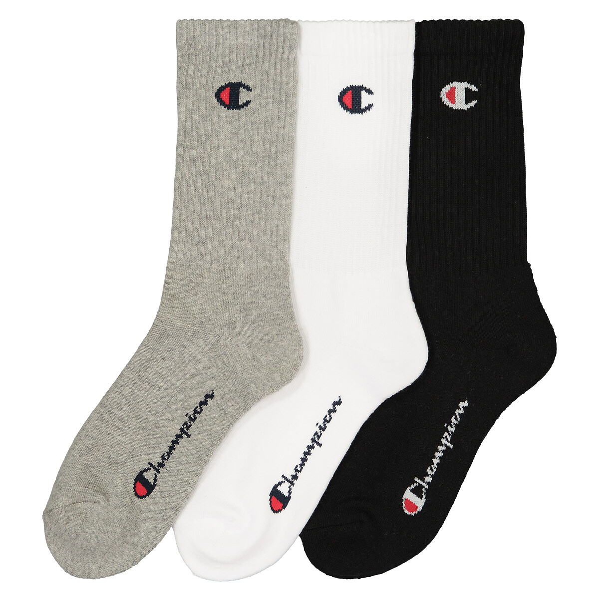 CHAMPION<br>Conjunto de 3 pares de meias, logotipo pequeno