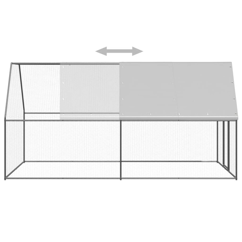 Poulailler d'extérieur 2x4x2 m acier galvanisé