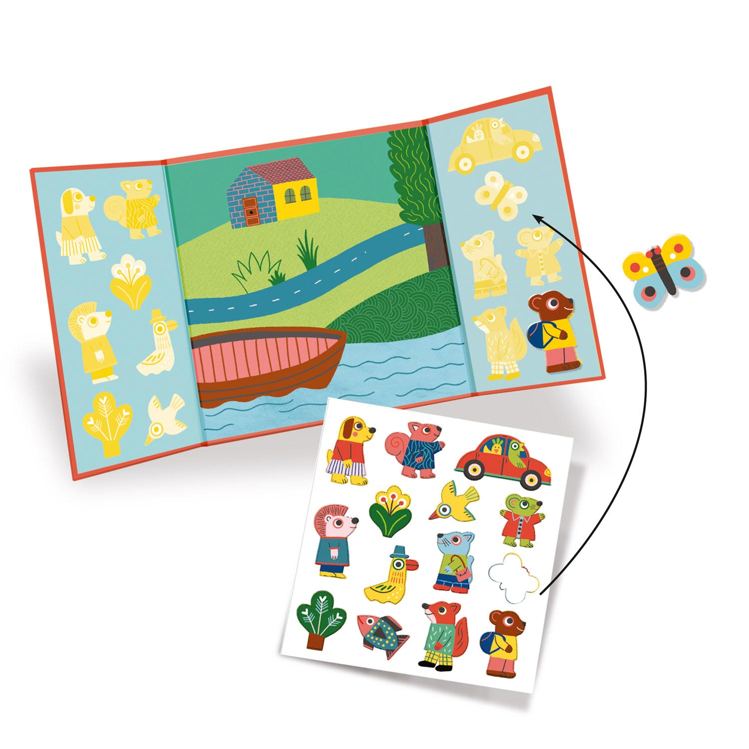 Djeco Herbruikbare Stickers Dierenwereld