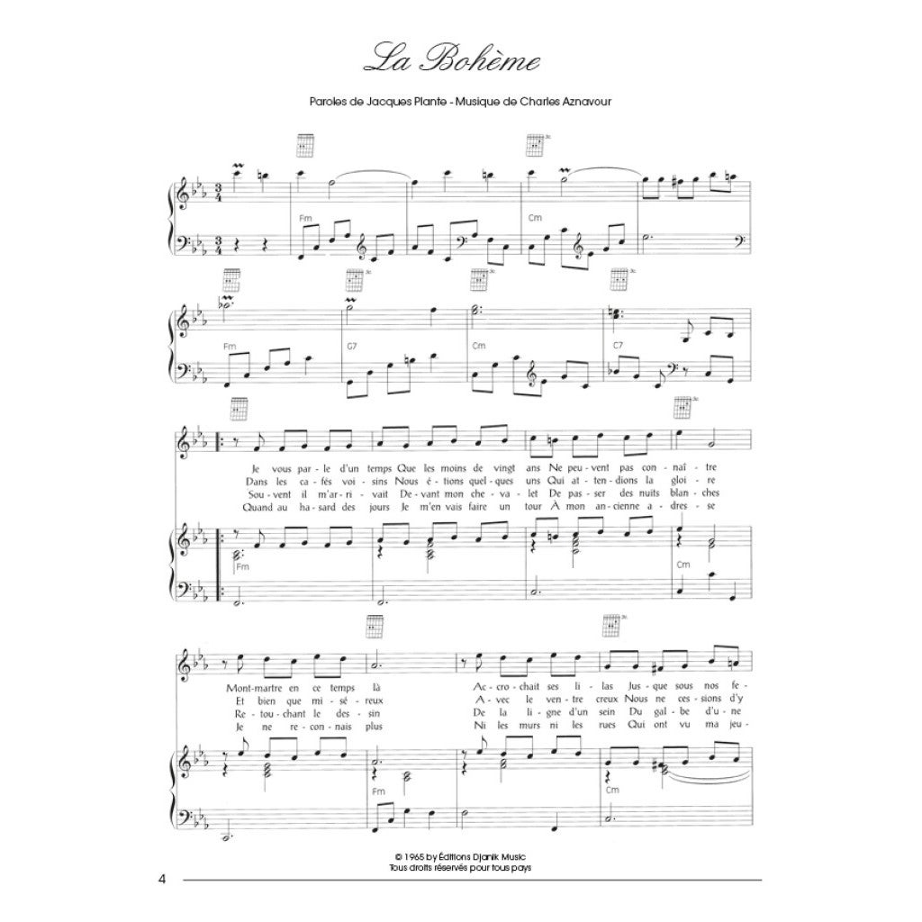 Hal Leonard Charles Aznavour : Livre d'Or songboek voor piano, gitaar en zang