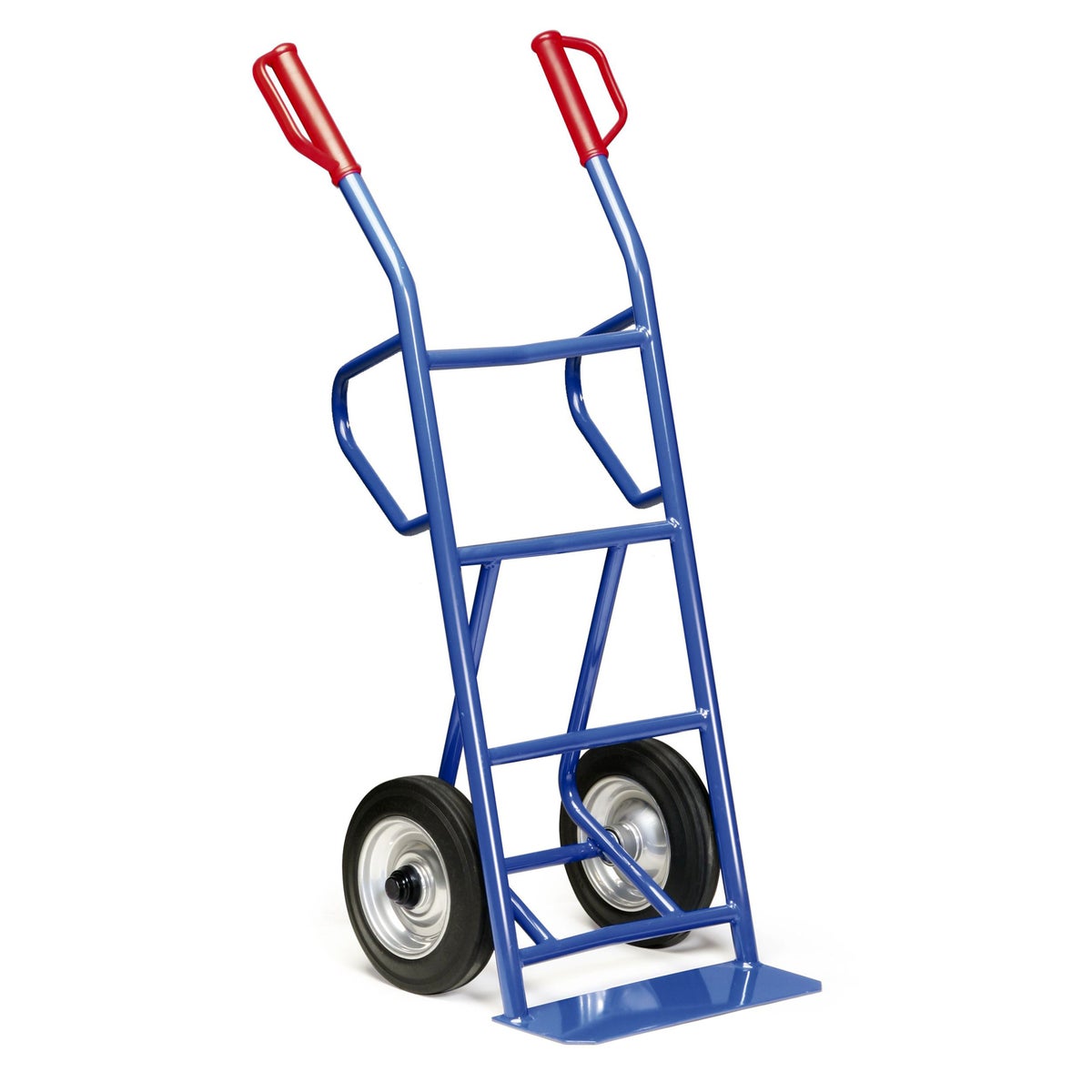Protaurus stalen buisstapelwagen, draagvermogen 250 kg, met 2 steunbeugels, kogelgelagerd, massief rubber, 250x60 mm