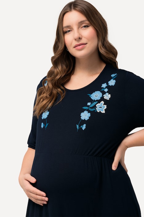 Bellieva-Kleid, Jersey, V-Ausschnitt, Halbarm, Quernaht
