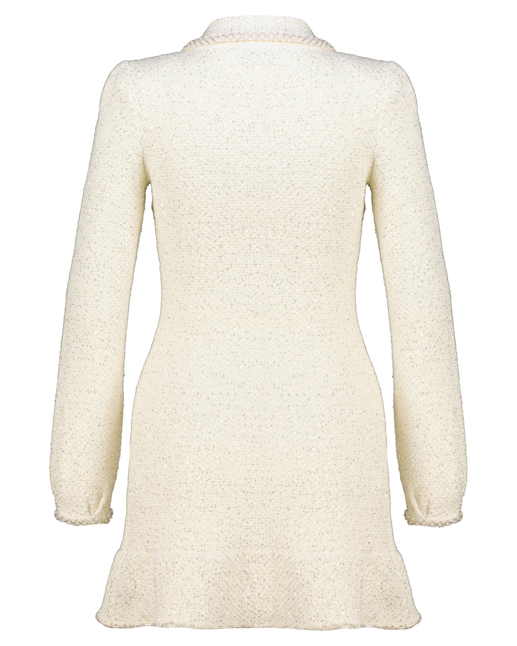 self-portrait| Damen Strickkleid CREAM SEQUIN KNIT PEARL MINI DRESS