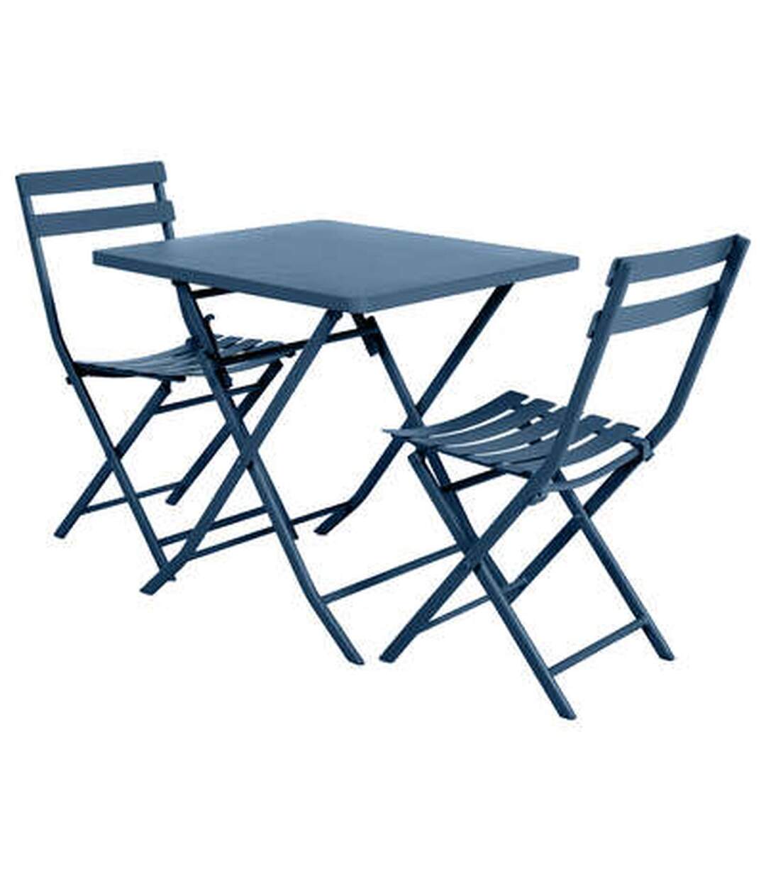 Table de jardin carrée 2 places Greensboro - Bleu indigo
