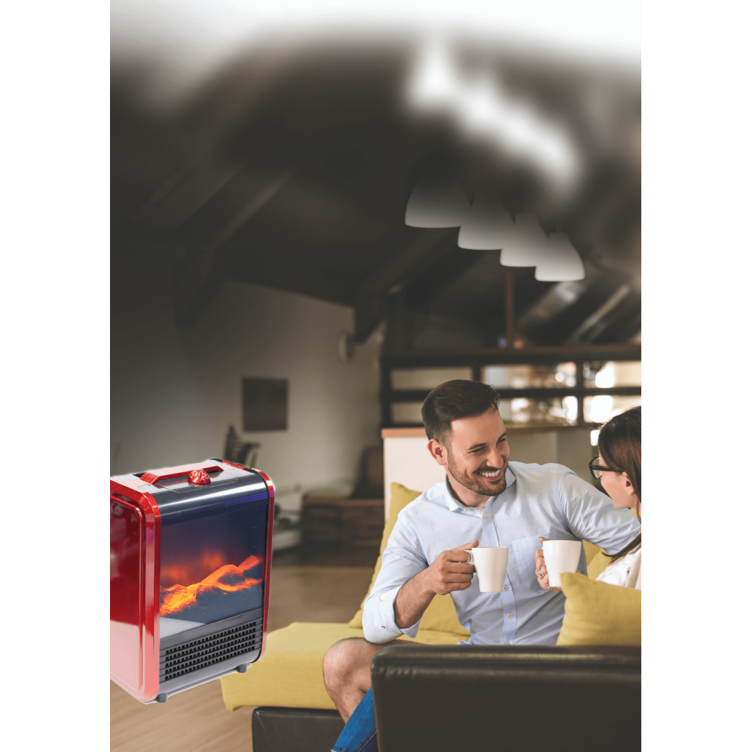 Cheminée rouge - cheminée portable et compacte - rouge - adulte