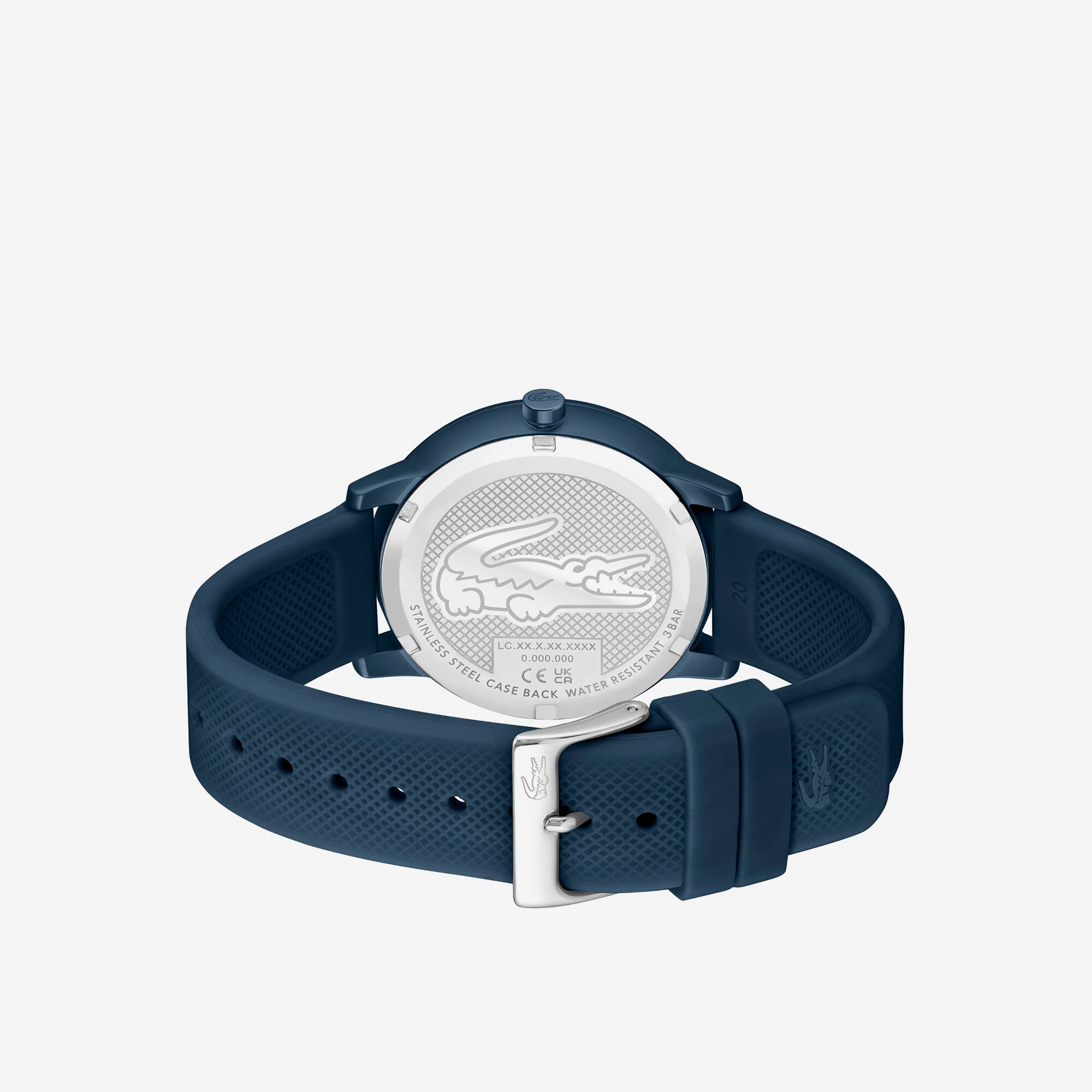 Montre 3 aiguilles Lacoste.12.12 silicone bleu marine Montres - Blanc - Lacoste - Homme