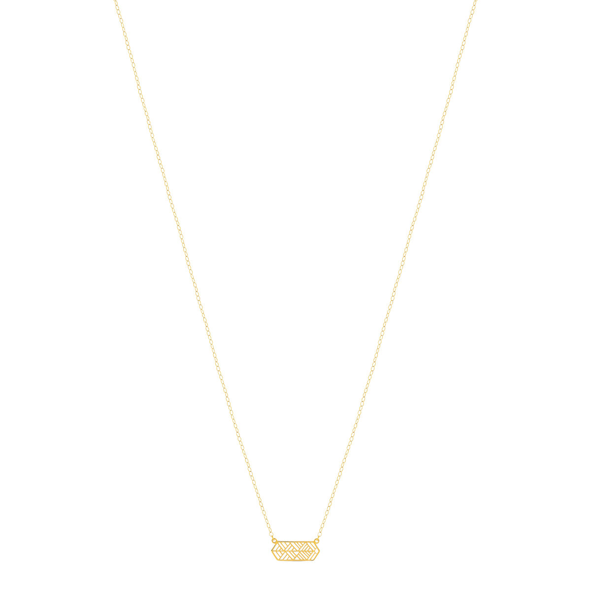 Collier or jaune 750 45 ar 42 motif géométrique