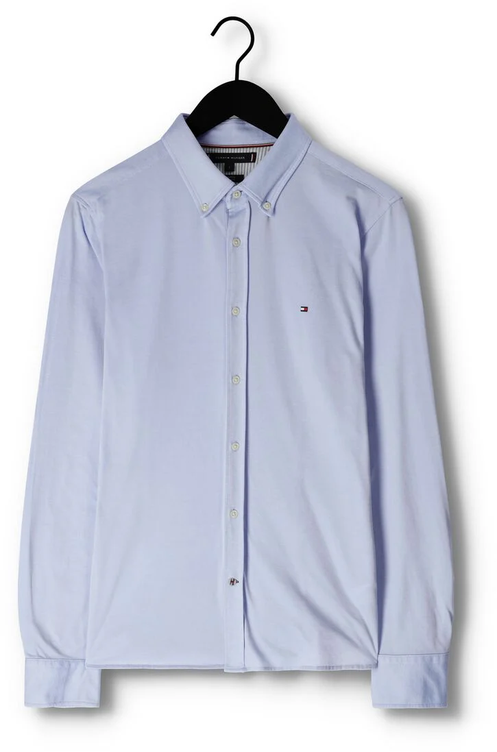 TOMMY HILFIGER blauwe tommy hilfiger klassiek overhemd 1985 knit solid sf shirt