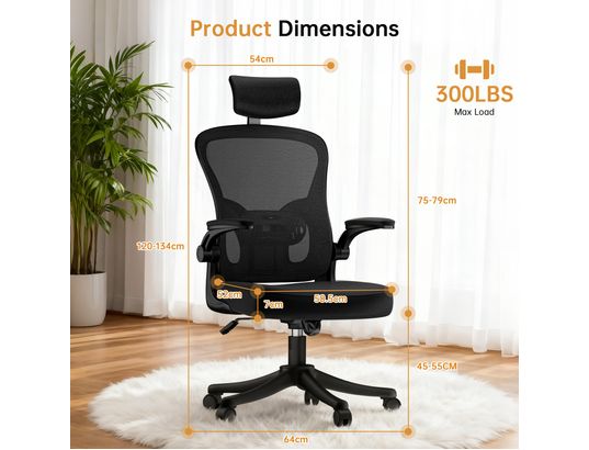 RATTANTREE - Fauteuil de bureau Chaise de bureau ergonomique noire