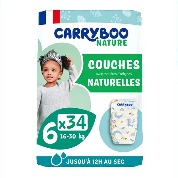 Carryboo Nature Fraldas Naturais e Repolho Tamanho 6 (16-30kg), x34