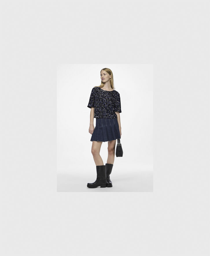 Pieces PCKAM SS TOP BC Black/bellweather sequins