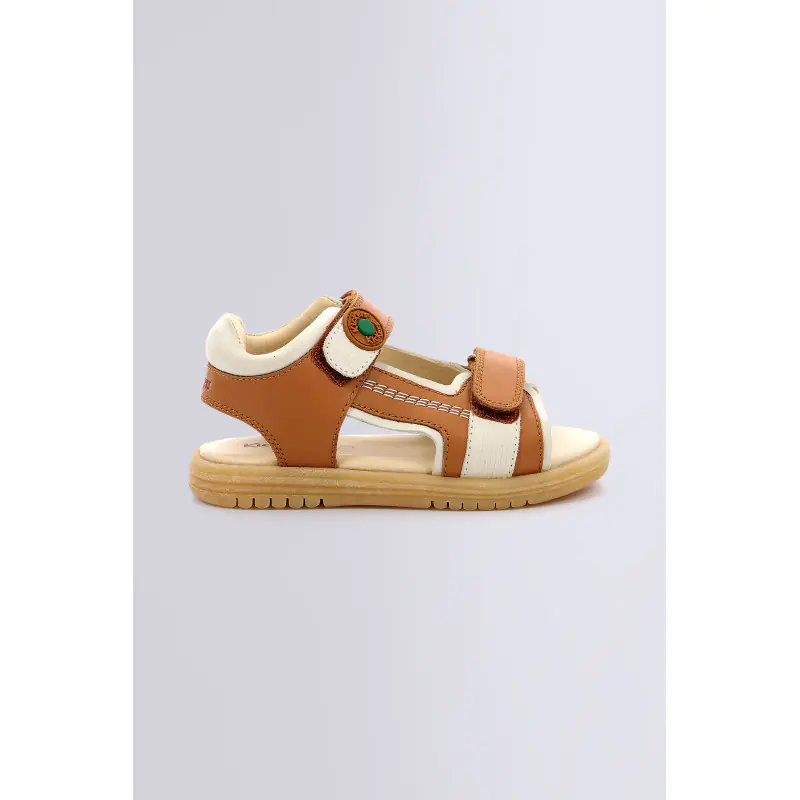 KICKGALACXO CAMEL BLANC SANDALES Cuir Garçon