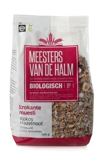 De Halm Krokante Muesli Kokos Hazelnoot Biologisch 500GR