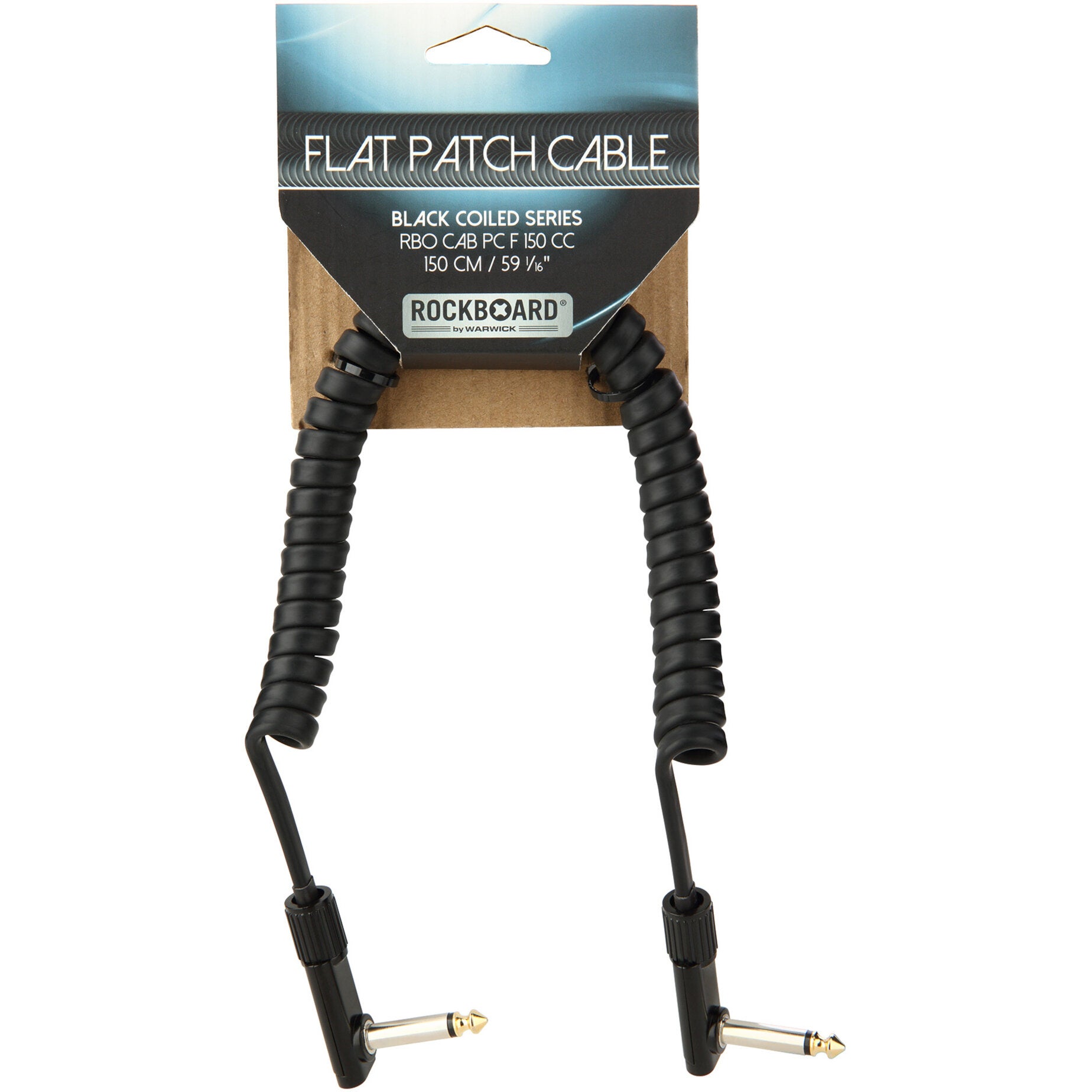 RockBoard Coiled Series Flat Patch Cable zwart 1.5 m