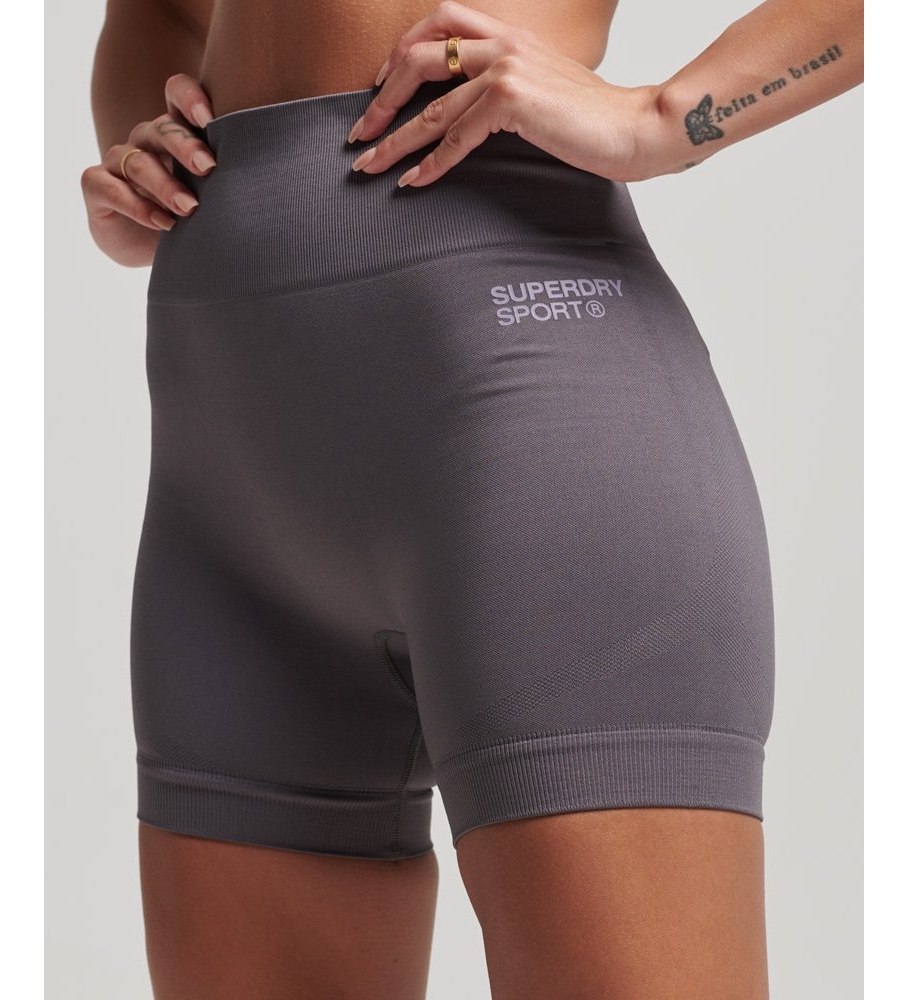 Superdry Short Core Ajustado Sin Costuras gris