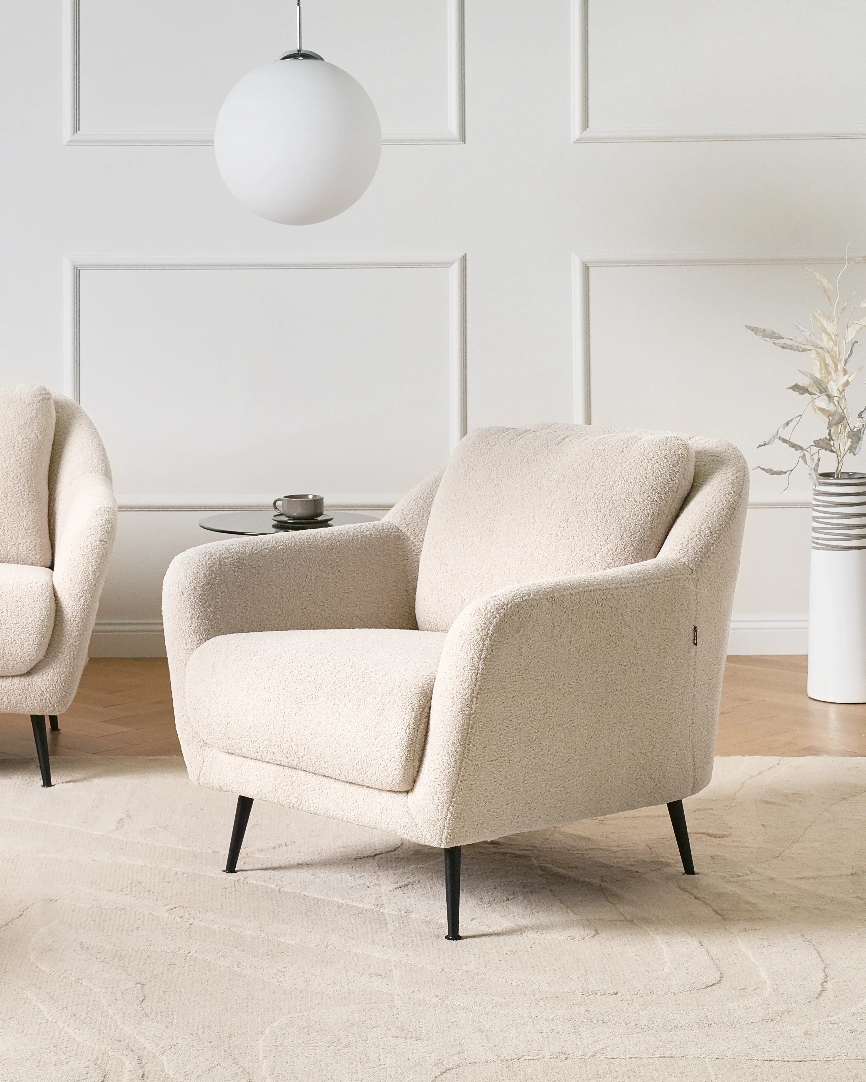 Fauteuil EIBY Bouclé Beige