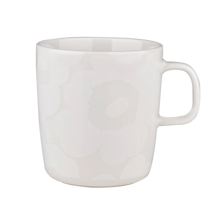 mekko - Oiva Unikko Becher mit Henkel, 400 ml, weiss / off-white