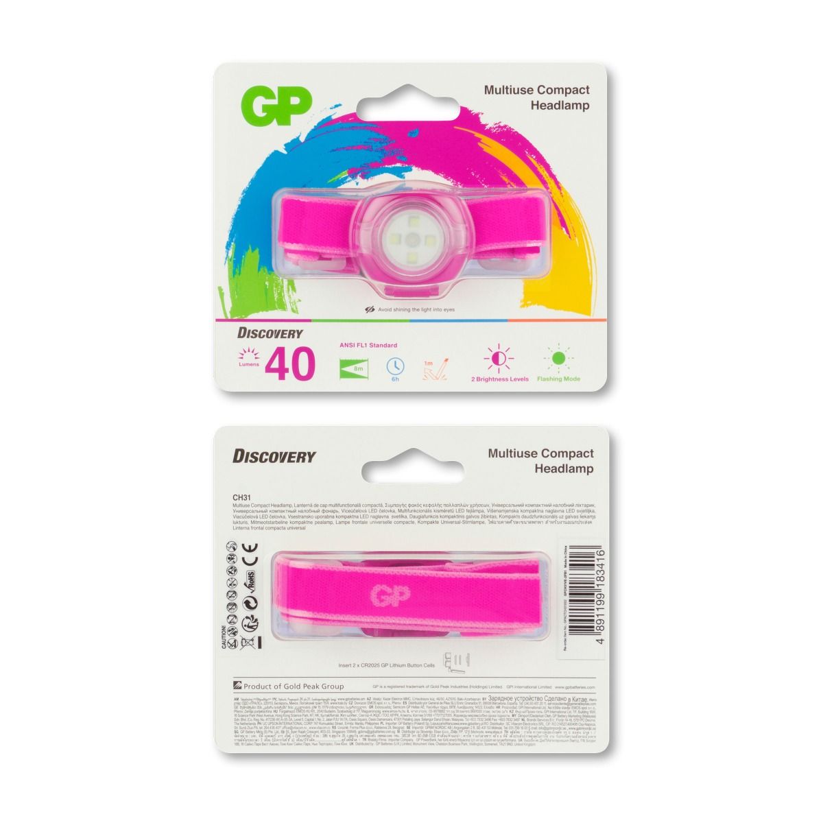 GP CH31 40 lumen hoofdlamp - Pink