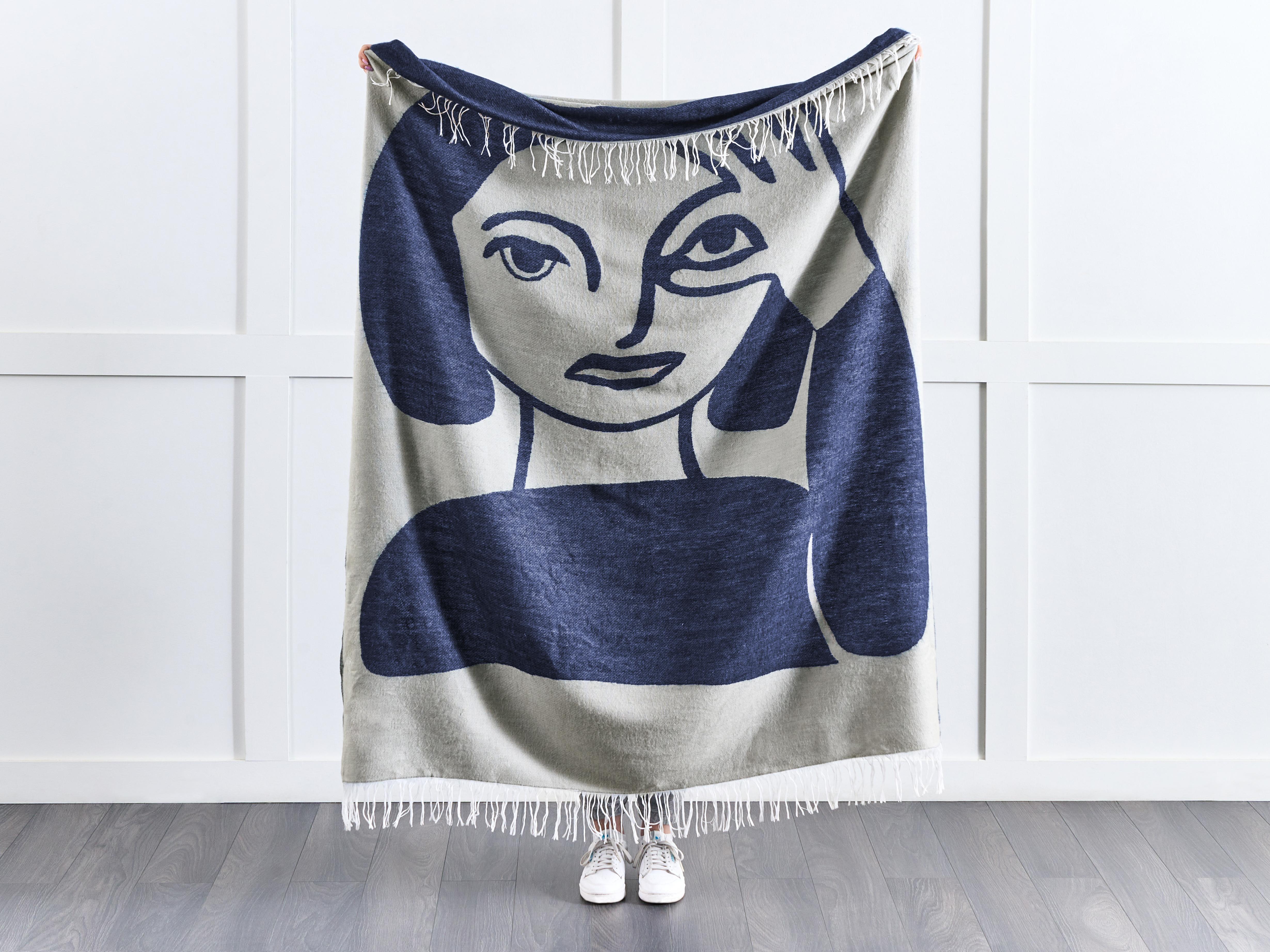 Plaid HALEDE 130 x 170 cm Blauw