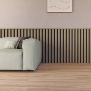 Kleurstaal lattenwand Decowall Acoustic vergrijsd eiken 18x30 cm