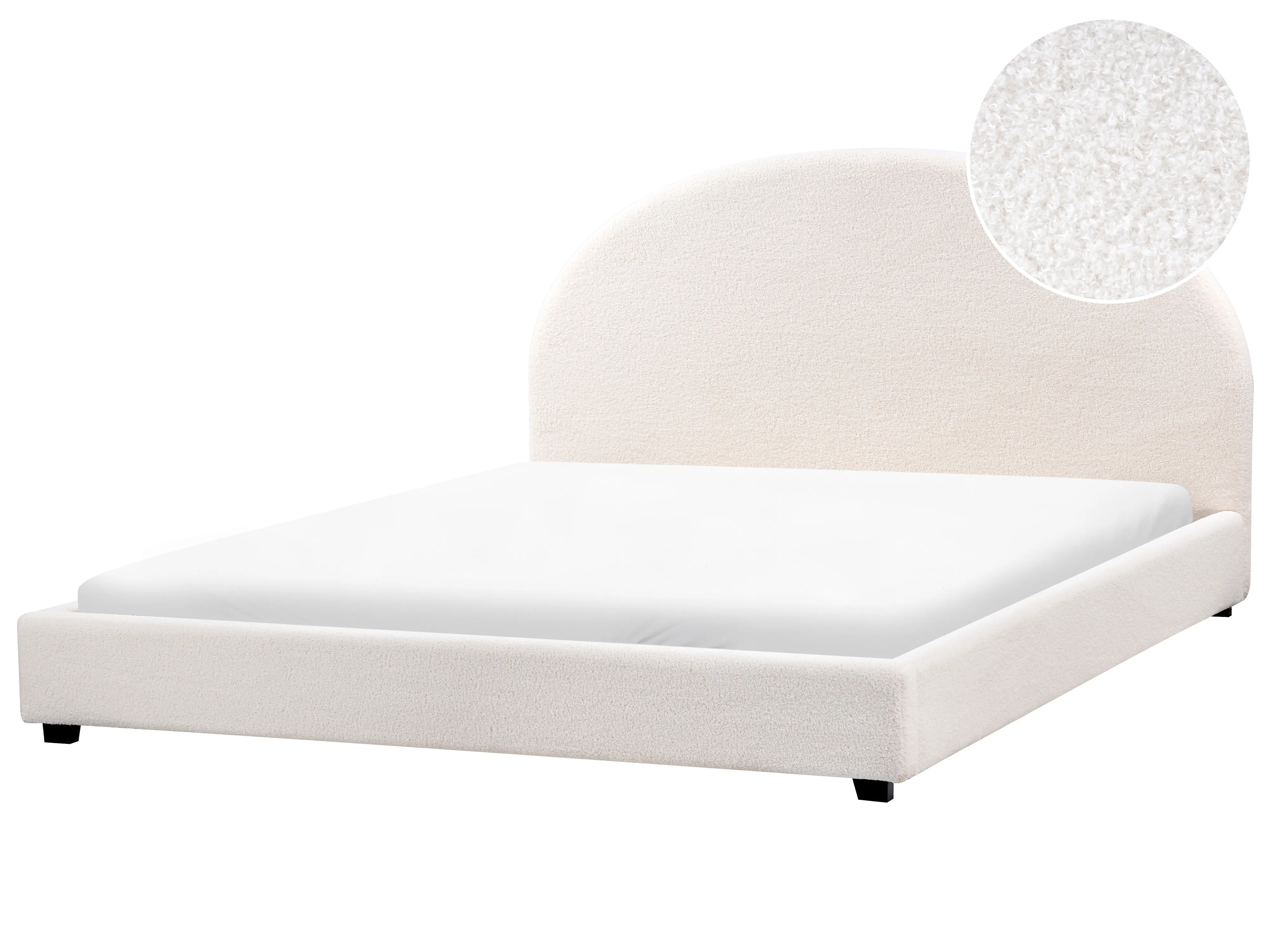 Waterbed Bouclé VAUCLUSE 180 x 200 cm Gebroken wit