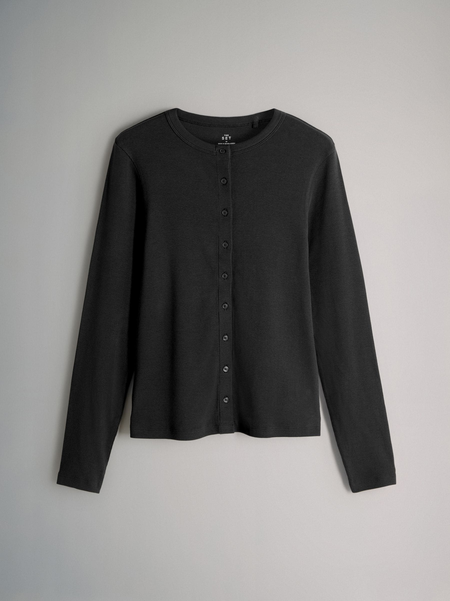The Set 3 Pack Long Sleeve Button Through Rib T-Shirts