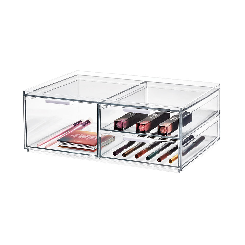 Make-up Organizer, 3 Lades, Breed, 30.5 x 20.3 x 11.4 cm, Transparant
