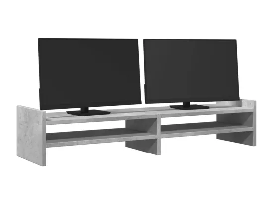 Support de moniteur gris béton 100x27x20 cm bois d'ingénierie
