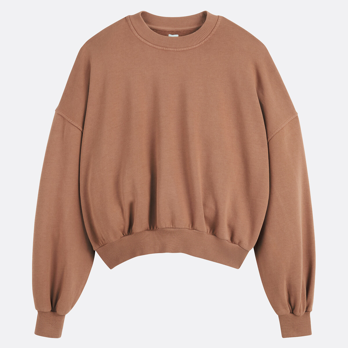 COLEÇÕES LA REDOUTE<br>Moletom curto e folgado com gola redonda
