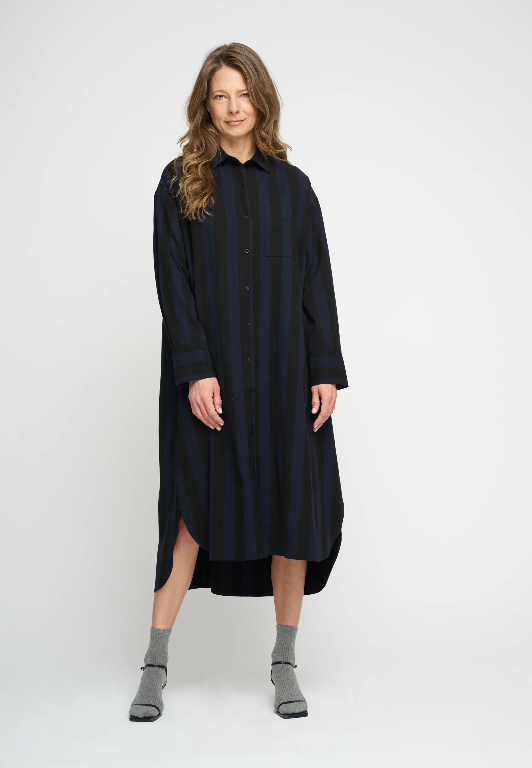 Moshi Moshi Mind  Story Rib ankelstrømper - Grey Melange