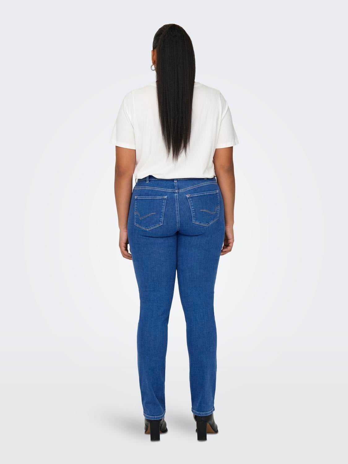 CARALICIA Mittlere Taille Gerade geschnitten Jeans Medium Blue Denim