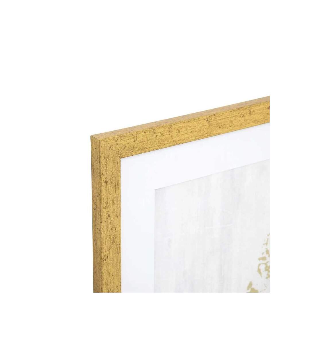 Cadre Déco Feuille 50x70cm Or & Blanc