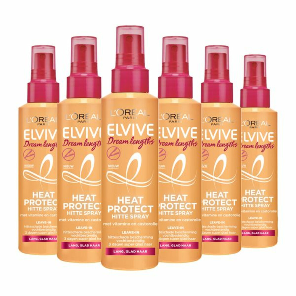 6x L'Oréal Elvive Dream Lengths Heat Spray150 ml