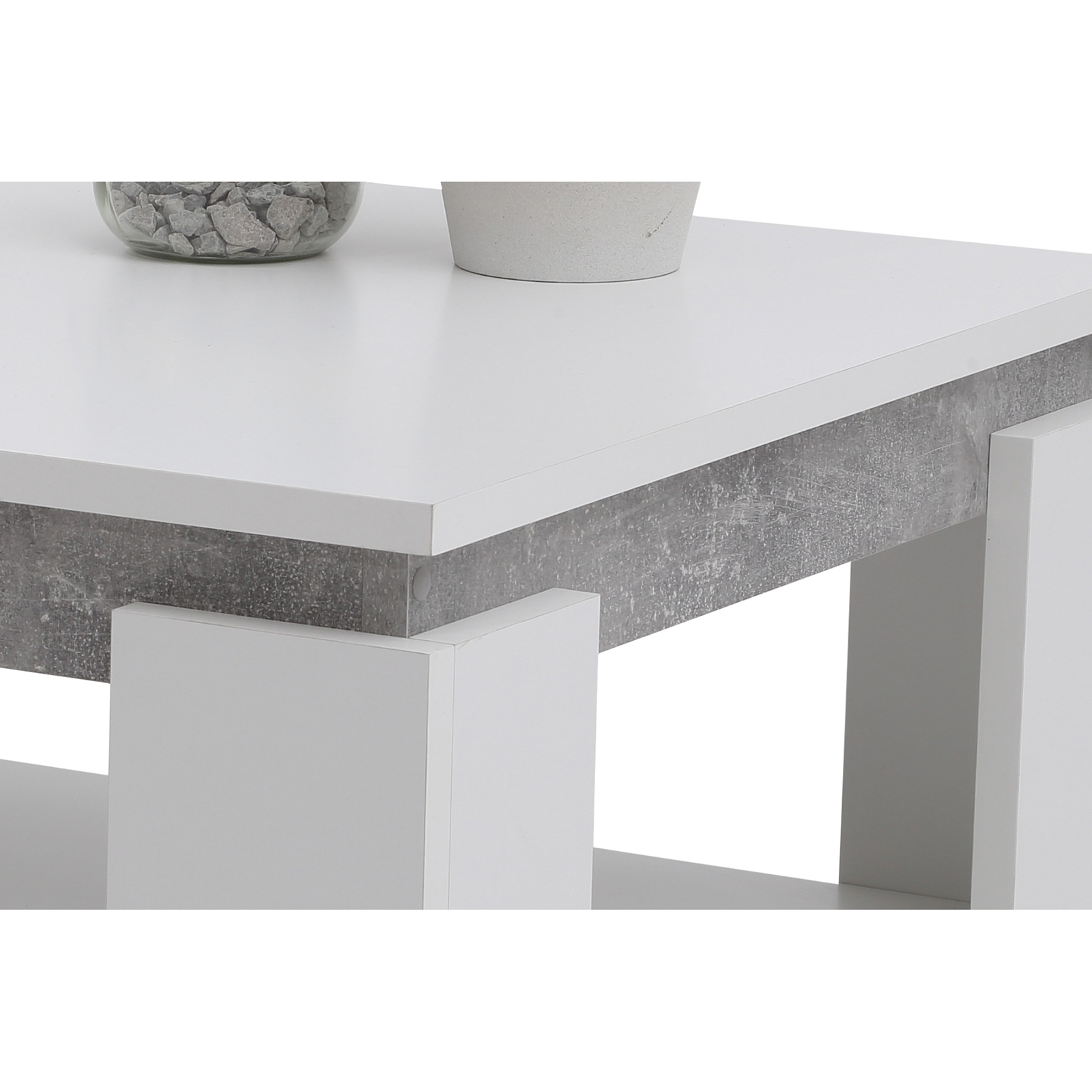 Couchtisch - weiß - Beton - 90 cm