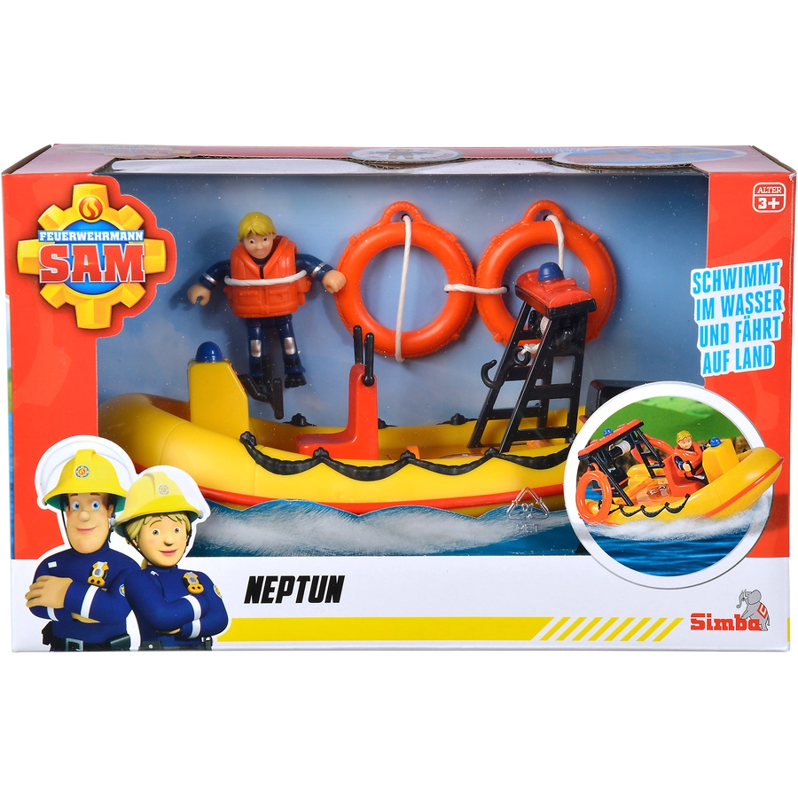 Simba Toys Feuerwehrmann Sam Neptune, Boot mit Figur