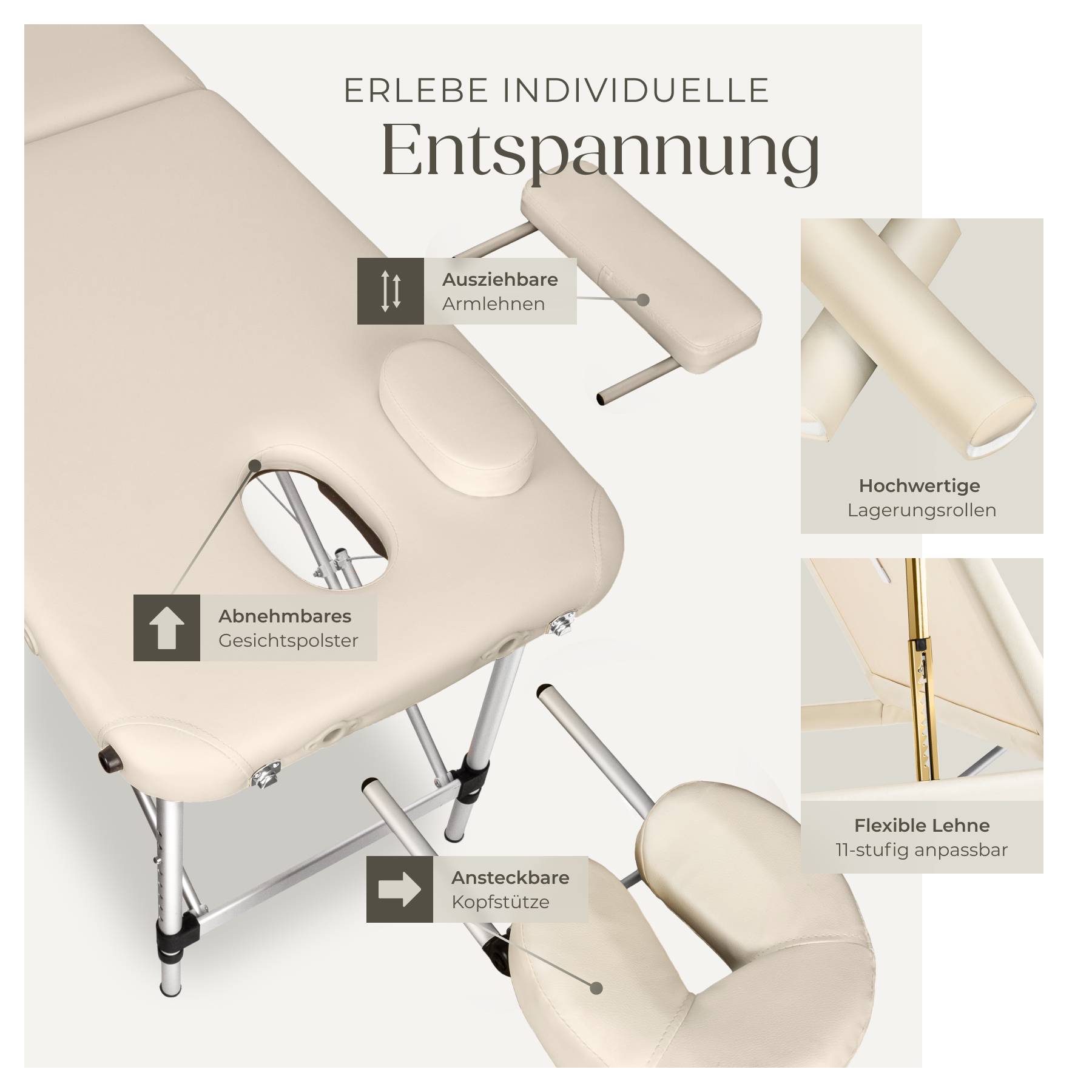 3 Zonen Massageliege-Set
