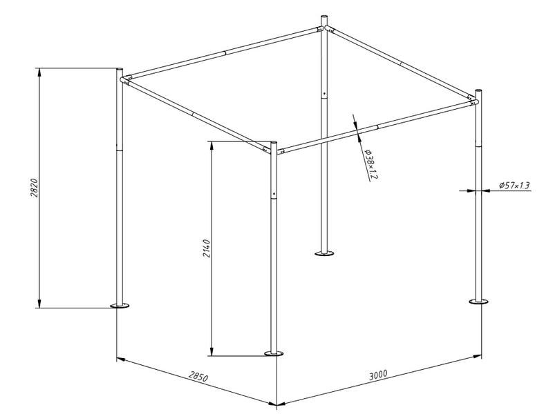 Creative Living Pavillon Venezia, Anthrazit / Sand Pavillon mit UV Schutz