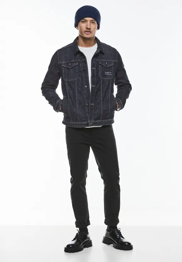 Casual Fit Jeansjacke - dark blue rinsed wash