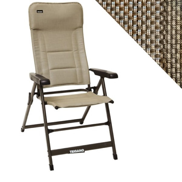 Fauteuil matelassé dossier haut alu Moka TRIGANO