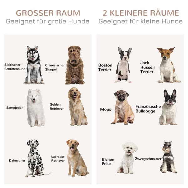 Hundebur, Hundebur, Hundehus Med Toromsalternativ For Mellomstore Hunder, Hundebur Med Doble Dører, Hundehus, Eik