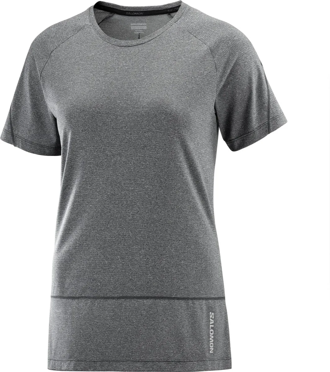 Salomon Women's Cross Run Tee Deep Black/Heather
