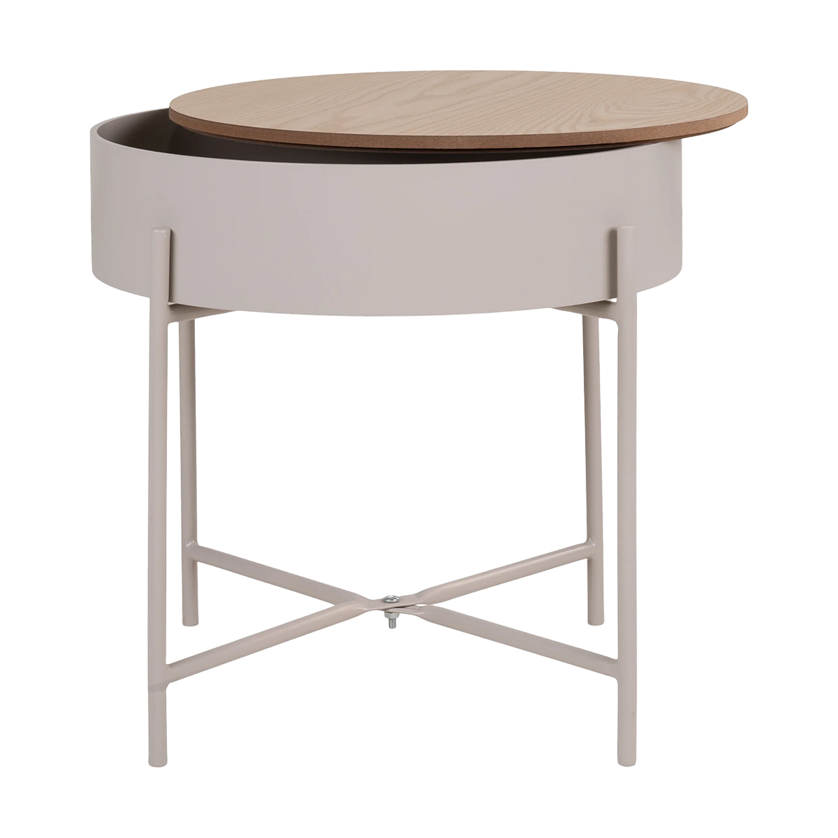 Bijzettafel Sef metaal - met opbergruimte Beige