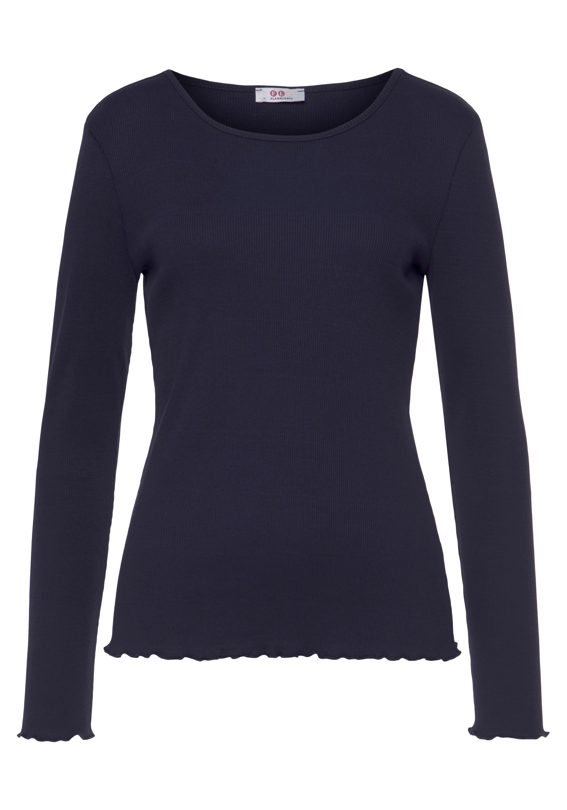 Flashlights Langarmshirt, 2 Stk. sehr figurbetonter Schnitt,  Feinrippstoff aus 100% Baumwolle