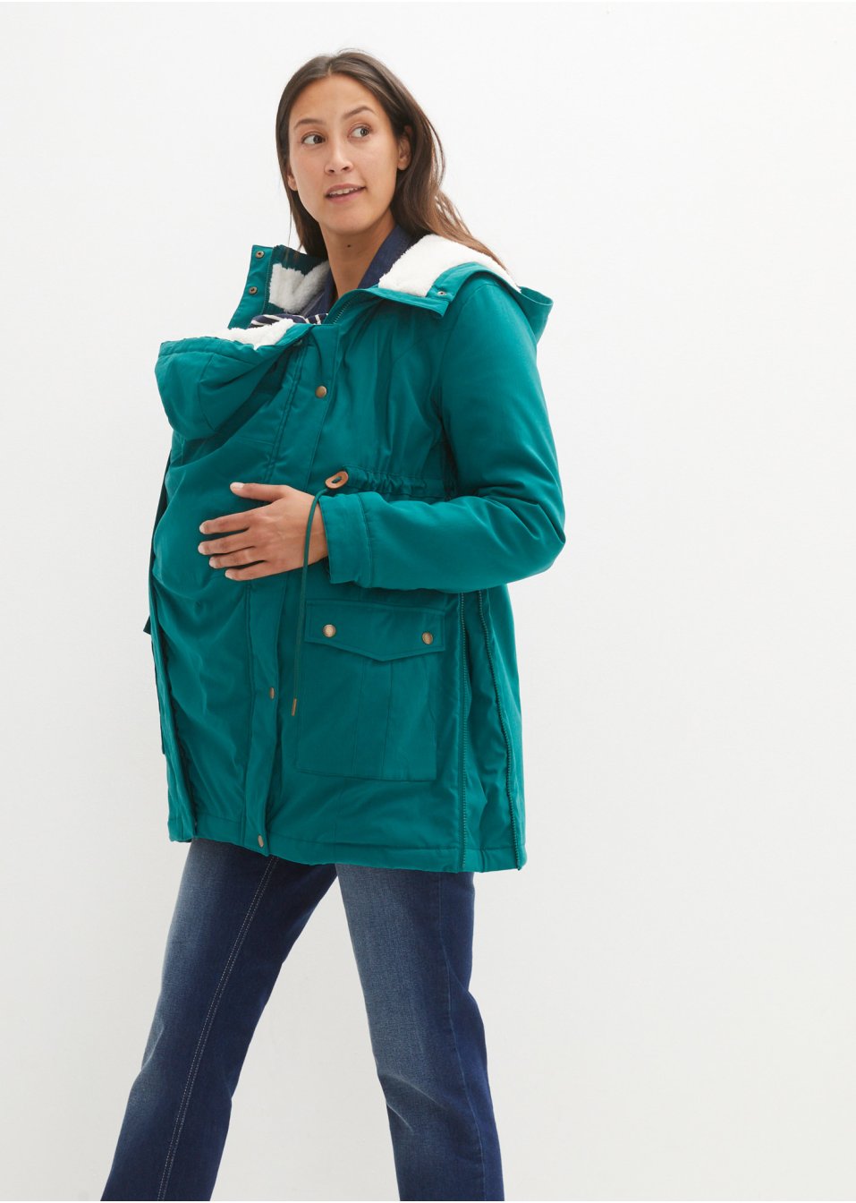 Veste de grossesse et de portage avec doublure peluche