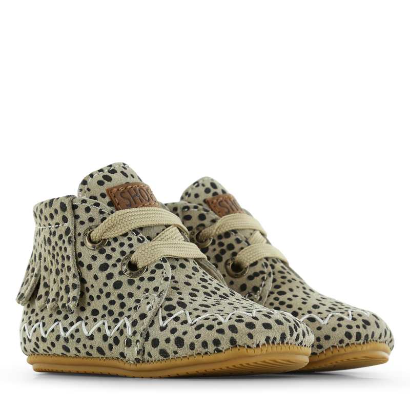 Shoesme beige BABY-PROOF® schoentje met franjes Suède | Meisjes schoenen